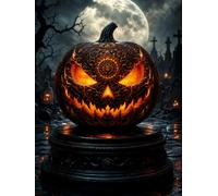 Gothic Halloween Lined Notebook: Enchanted Pumpkin Under the Full Moon on a Night of Mystery and Magic