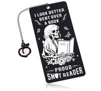 Gothic Halloween Skull Bookmark, Spooky Skull Bookmarks for Women Men Teens, Halloween Horror Gifts, Boo Basket Stuffers, Spooky Basket Stuffers for Girls Boys, Gothic Accessories, Dark Bookmarks