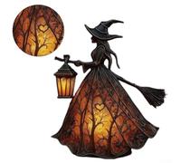 Gothic Halloween Witch Hat Lamp in Black Resin with LED Table Lighting, Unique Spooky Centrepiece for Home, Dining Table or Bookshelf, Perfect Haunted Theme Decoration for Seasonal Celebrations