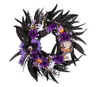 Gothic Halloween Wreath - Scary Front Door Hanging Decoration, Lightweight Ornament with Creepy Seasonal Style for Haunted Ambience | Perfect Holiday Accessory for Indoor Wall Porch Entrance O