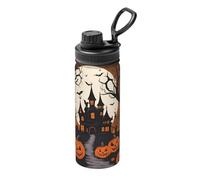 Gothic Happy Halloween 18oz Bulk Insulated Water Bottle, Stainless Steel with Lid for Adults. Ideal for Everyday Use and Outdoor Activities