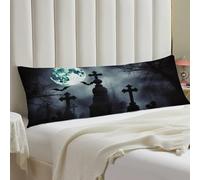 Gothic Happy Halloween Body Pillow Cover with Hidden Zipper 20x54 Full Long Pillowcase for Couch Sofa Decor Breathable Bed Shams Boho Oversized Lumbar Pillow Covers for All Seasons