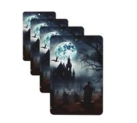 Gothic Happy Halloween Car Air Freshener Cards Set of 4 Pieces Long Lasting Hanging Scented Cards Auto Aromatherapy Tablets Personalized Car Fresheners Gifts for Men Women - Lavender Scent