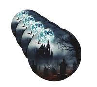 Gothic Happy Halloween Car Air Fresheners Cards Set of 4 Pieces Hanging Scented Cards for Wardrobe Bathroom Car Aromatherapy Tablets Rearview Mirror Pendant Car Fresheners Long Lasting