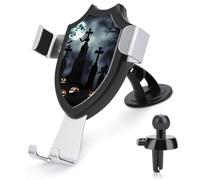 Gothic Happy Halloween Car Phone Mount Universal Auto Phone Holder Adjustable Cellphone Car Mount 360° Rotation, Dashboard & Windshield & Air Vent Strong Suction Cup Phone Stand Compatible with All Sm