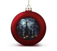 Gothic Happy Halloween Christmas Balls Ornaments 1PCS Christmas Tree Hanging Ball Personalization Red-Style Xmas Trees Ball Pendant for Holiday Party Decoration Supplies