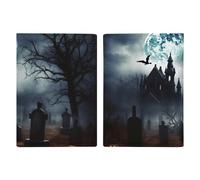 Gothic Happy Halloween Leather Passport Holder Covers Case Minimalist Passport Sleeve Travel Wallet Passport Book Holders for Women Men, style, 20.3x13.8cm