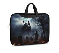 Gothic Happy Halloween Printed Leather Shoulder Messenger Bag Briefcase for Men Women Travel Business Office Hangbag Laptop Pack Crossbody