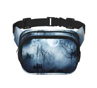 Gothic Happy Halloween Unisex Adjustable Waist Square Double Layer Waist Pack for Outdoor Activities Travelling Running Hiking