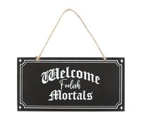 Gothic Haunted Mansion Decor UK: Spooky Welcome Plaque, Vintage Horror Wall Art, Ghostly Entrance Decoration - Halloween Hanging Sign & Gothic Home Accessories