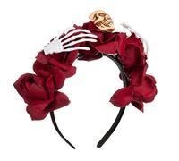 Gothic Headband, Halloween Headbands for Women, The Floral Skull Band is Made of Odourless Polyester Fabric That is Durable and Resistant to Fading, Skull Headband (white, L)
