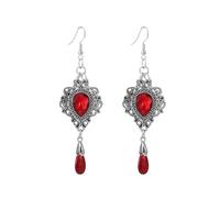 Gothic Heart Dangle Earrings for Women, Punk Style Thorns Heart Drop Earrings Vintage Crystal Vampire Earring Halloween Victoria Mystic Witch Cosplay Jewelry Accessories, L, Alloy Steel, No Gemstone