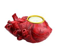 Gothic Heart Resin Candle Holder - Red Vintage Decorative Object for Tea Lights - Scary Home Accessories for Halloween & Parties