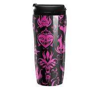 Gothic Hearts Flames Star Y2k Coffee Cup Travel Mug with Leakproof Lid Double Wall Tumbler Water Bottle 350ml