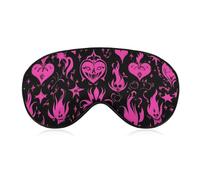Gothic Hearts Flames Star Y2k Comfortable Sleep Eye Mask Soft Covers for Sleeping with Adjustable Strap