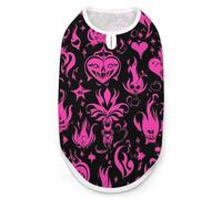 Gothic Hearts Flames Star Y2k Dog And Cat Clothes Pet Summer Sleeveless T Shirt Basic Vest M