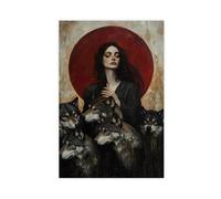Gothic Hecate with Wolves Art Print - Dark Goddess Wall Decor (museum-grade Paper)-1