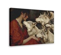 Gothic Hecate & Wolves Art Print - Dark Goddess Wall Decor-1