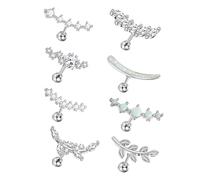 Gothic Hollow Geometric Crescents Ear Cuff Earrings Stainless Steel for Daily Wear Gift Stainless Steel Bone Earring