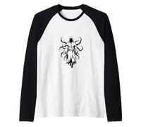 Gothic Hooded Specter Candle Crown Dark Fantasy Art Raglan Baseball Tee