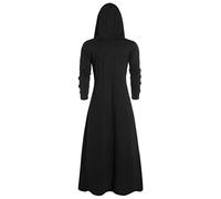 Gothic Hoodies for Men Long Cloak Coat Goth Cardigans Hoodie Jacket Autumn Winter Long Sleeve Plain Hooded Sweater Loose Fit Sweatshirt with Pocket, Winter Fashion Jacket Coa
