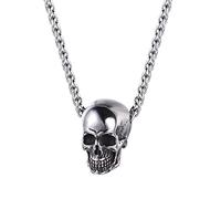 Gothic Horn Evil Devil Demon Skull Pendant Necklace Stainless Steel The Eyes Of Hip Hop Jewelry Present For Men