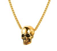 Gothic Horn Evil Devil Demon Skull Pendant Necklace Stainless Steel The Eyes Of Horus Hip Hop Jewelry Present For Men