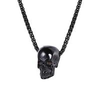 Gothic Horn Evil Devil Demon Skull Pendant Necklace Stainless Steel The Eyes Of Horus Hip Hop Jewelry Present For Men