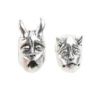 Gothic Horned Earrings Vintage Devil Prajna Skull Unisex Biker Punk Evil Jewelry Women Silver Sets