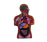 Gothic Human Anatomy Pin - 3cm Enamel Brooch Featuring Brain Heart Organs - Halloween Badge for Doctors Nurses - Alloy Lapel Pin for Coat Bag Hat