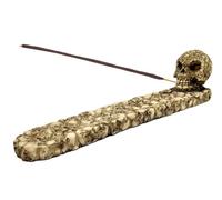 Gothic Incense Holder for Sticks Skull Incense Burner with RGB Lights - Gothic Catacomb Design with Detailed Skulls, Ash Catcher Tray, Glowing Skull Face - Halloween Decor & Gift for Horror Fans