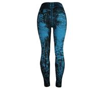 Gothic Jeggings for Women High Waist Steampunk 90s Distressed Destroyed Tie Dye Butt Lifting Denim Printed Fake Jean Leggings Fashion Biker Jeans(Light Blue,M)