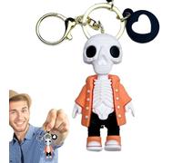 Gothic Keyring, Skull Keyring for Men - Gothic Scary Skeleton Figure Keyring - 8 cm / 3.15 Inch Keyring Jewellery Backpack Purse Pendant Skeleton, orange, Siehe Beschreibung