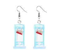 Gothic Knife Guillotine Earrings Punk Hip Hop Horror Bloody Black Beheading Door Acrylic Lightweight Dangle Drop Earrings Necklace for Women Men Halloween Cosplay Party Holiday Fashion Jewelry, M