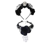 Gothic Lace Choker Necklace - Women Gothic Hair Hoop Choker Necklace - Vintage Goth Headdress Cosplay Supplies for Holidays Masquerade Parties Stage Performances