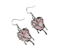 Gothic Lava Love Heart Stone Drop Earring Punk Y2k Aesthetic Imprison Heart Lava Love Earrings for Women Halloween Jewelry, Crystal, no gem