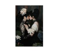 Gothic Lesbian Couple Poster Dark Academy Wall Art Unframe-style 24x36inch(60x90cm)