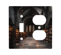 Gothic Library Light Switch Cover Plates/Outlet Covers, Dark Stone Arch Design for Wall Decor, Thermoplastic Wall Plates, Standard Size Toggle Duplex
