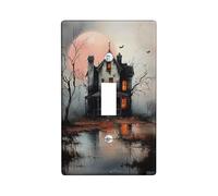 Gothic Light Switch Plate for Haunted House Black Spooky Halloween Decoration Wall Decorations Standard Size