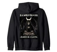 Gothic Lilith Demon & Dark Goddess Empowerment Zip Hoodie