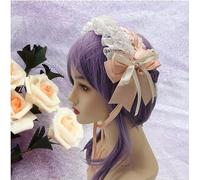 Gothic Lolita Hair Ornament, Hair Accessory, With Ribbon, Ruffle, Lace Frill, Headband Cosplay, MoE Series, Doll Tea Conversation, Party, Cosplay Type, Princess Style, Angel Lolita, Sweet Lolita