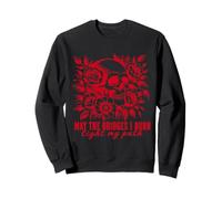 Gothic May The Bridges I Burn Light My Path With Skull Roses Sweatshirt