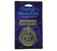 GOTHIC MEDALLION - either jewelled cross or red jewelled square or round ornate pentagram