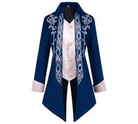 Gothic Men's Tuxedo Classic Steampunk Tailcoat Men's Midi Coat Victorian Court Frock Coat Retro Medieval Jacket Theatre Performance Outfit Pirate Vampire Cosplay Halloween Costume