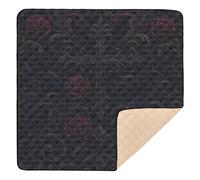 Gothic Midnight Baroque Glitter Pattern Large Stylish Baby Playmat for Indoor Outdoor Lightweight Padded Play Mat for Baby Kids Toddlers Infants, 50'' x 50''
