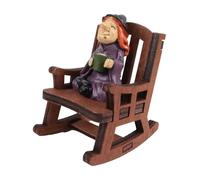 Gothic Miniature Statue, Purple Witch Figurine, Halloween Shelf Decor with Spellbook, Mystical Indoor Decoration