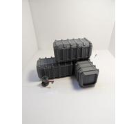 Gothic Modular Heavy Armoured Container Terrain | 28 mm Sci-Fi Tabletop Scenery | Unpainted 3D-Printed Bundle for Miniature Game