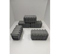 Gothic Modular Heavy Armoured Container Terrain | 28 mm Sci-Fi Tabletop Scenery | Unpainted 3D-Printed Bundle for Miniature Game (5 Pack - No bridges)