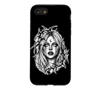 Gothic Moon Demon Girl Spooky Dark Fantasy Woman Pretty Case for iPhone SE (2020) / 7/8