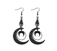 Gothic Moon Earrings for Women - Vintage Moon Tassel Dangle Drop Earrings,Goth Jewelry Gifts